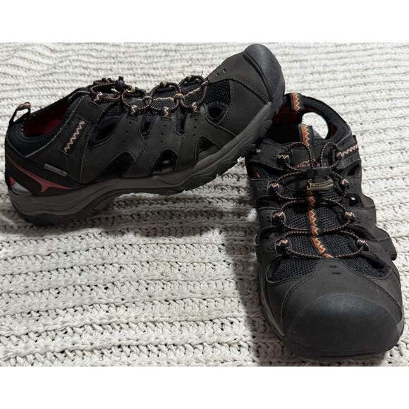 Eddie Bauer Carl Sandals Mens Size 12 Leather Hiking 25753 Outdoors Gray Black main image 11